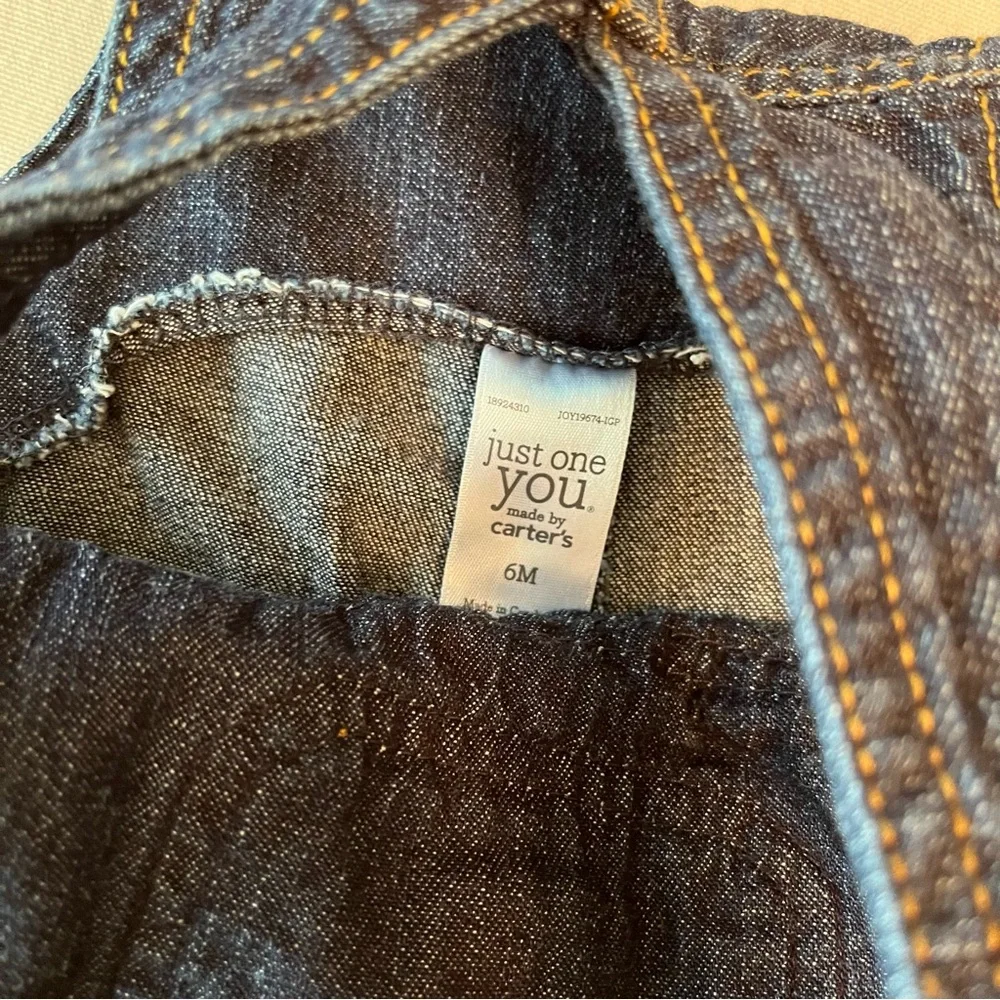 Carters 6M Denim Bibs Overalls Long Sleeve Thermal Bodysuit Woodland Animals